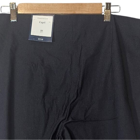 NWT Charter Club Navy Capri Pants Waist Smoothing Tummy Slimming - Picture 2 of 7